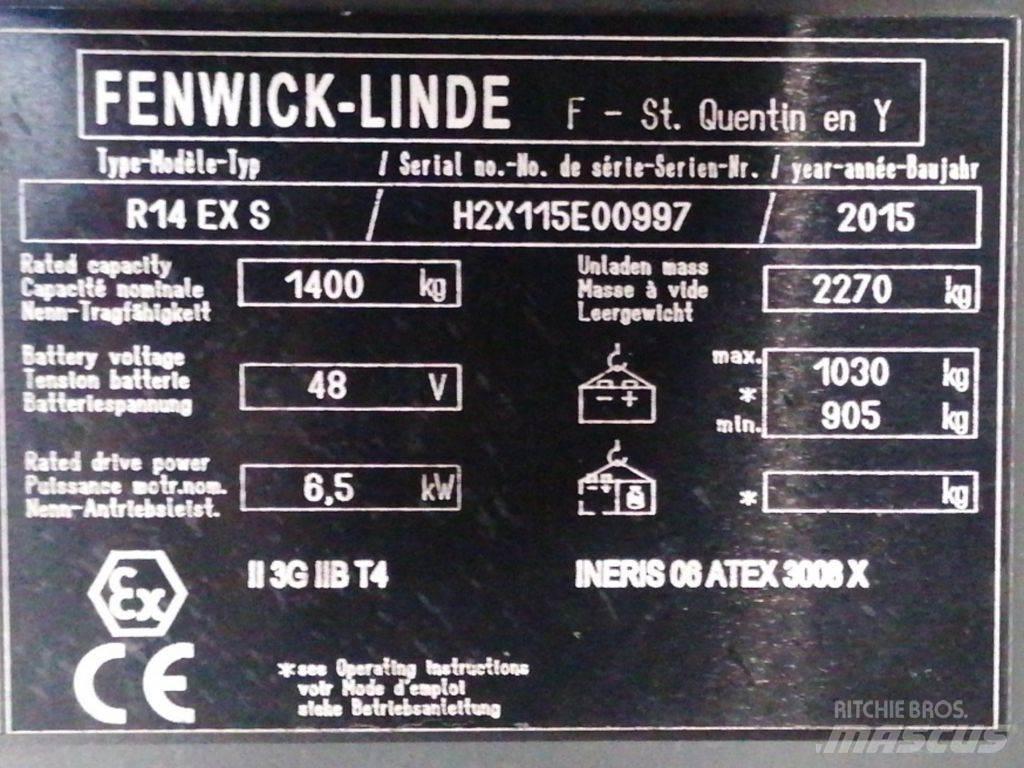 Linde R14 EX S Stivuitor cu catarg retractabil