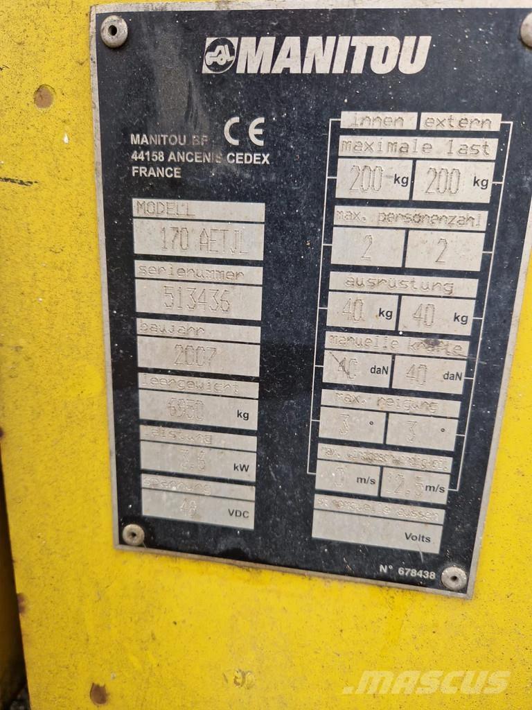 Manitou 170 AETJL Nacele cu brat articulat