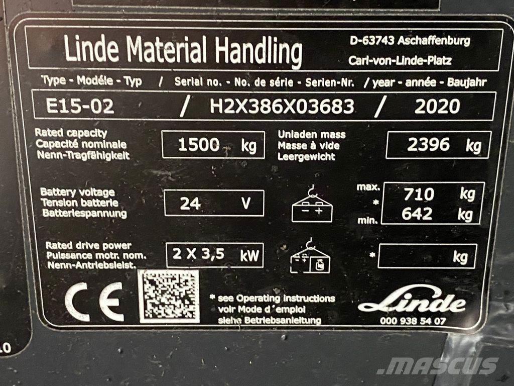 Linde E15-02 Stivuitor electric
