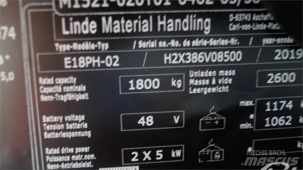 Linde E18PH Stivuitor electric