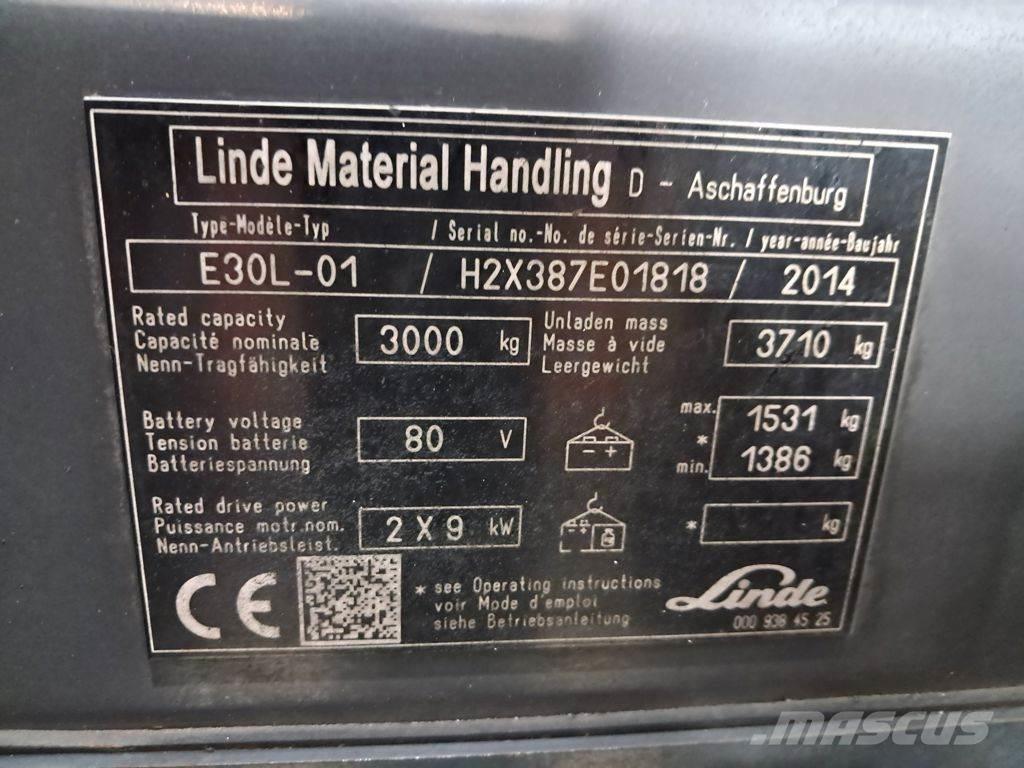 Linde E30L-01 Stivuitor electric
