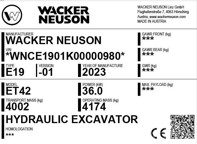 Wacker Neuson ET42 Excavatoare pe șenile

