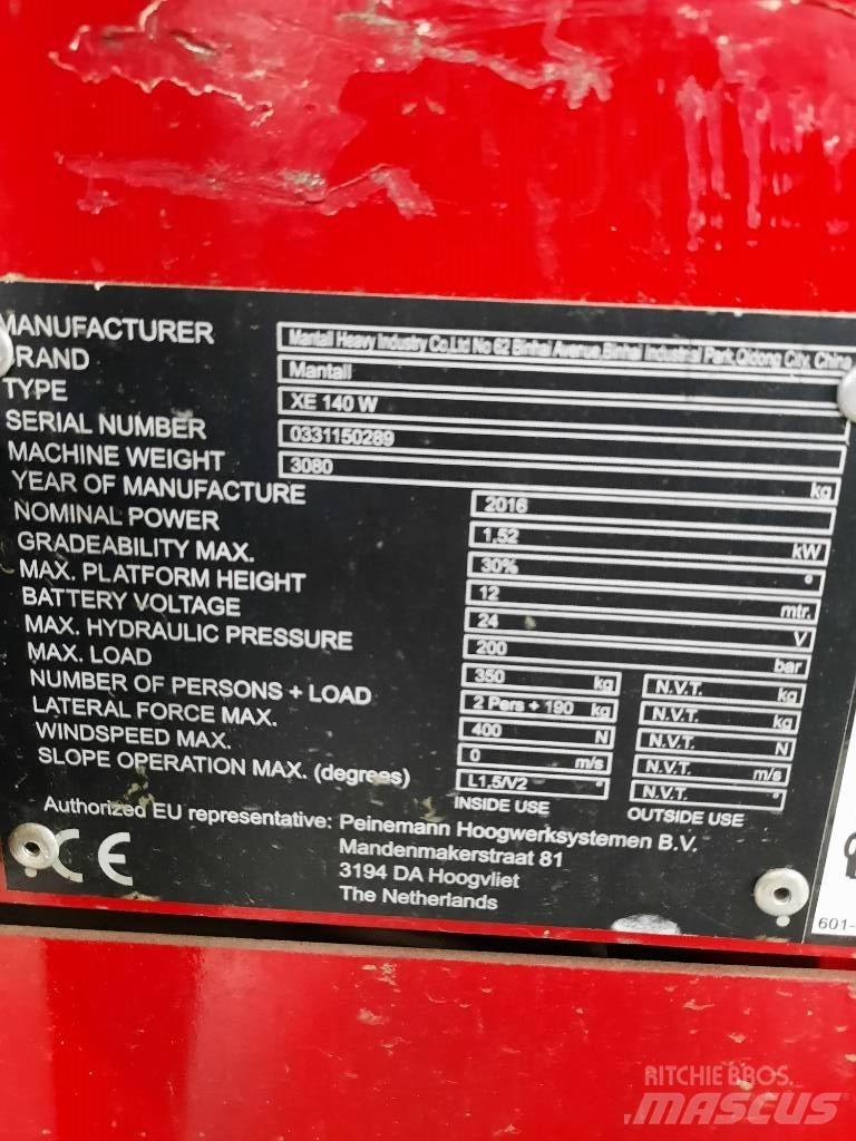Mantall XE 140 W Platforme foarfeca