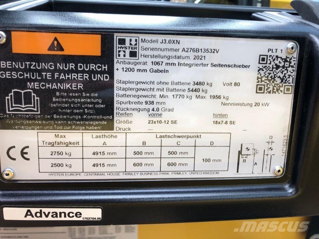 Hyster J 3.0 XN Stivuitor electric