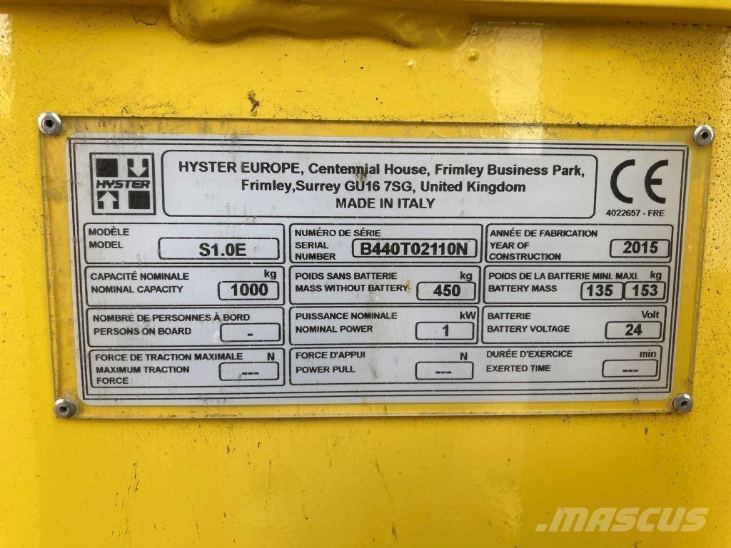 Hyster S 1.0E Transpaleta manuala