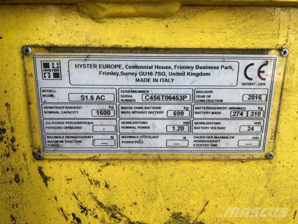 Hyster S 1.6 AC Transpaleta manuala