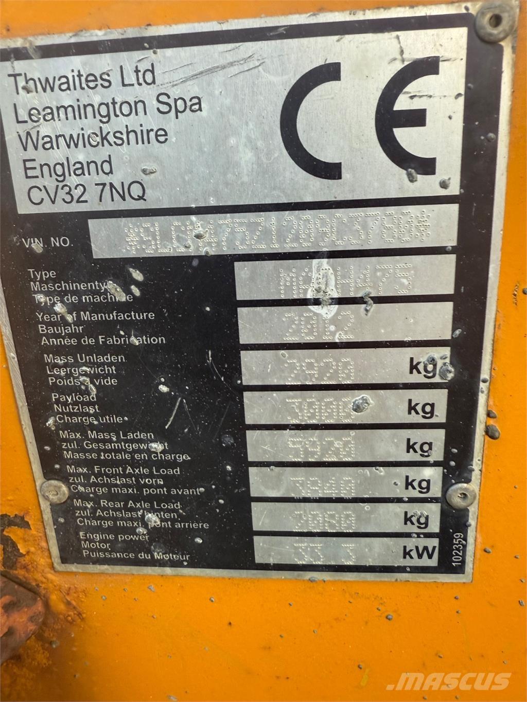 Thwaites 3 tons Minitractor de teren