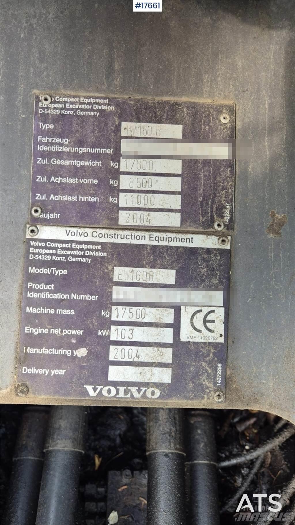 Volvo EW 160B Excavatoare cu roti
