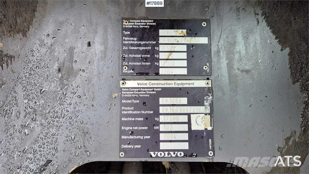 Volvo EW160B Excavatoare cu roti