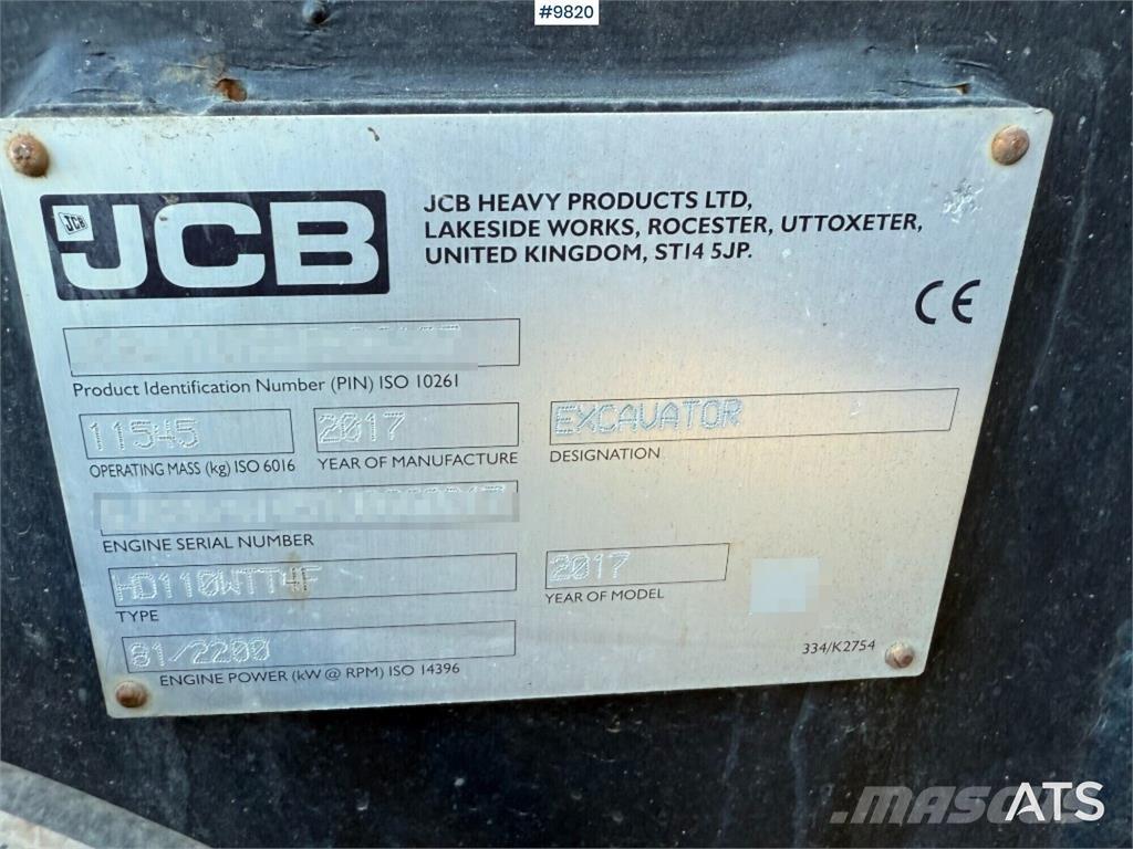 JCB Hydradig 110W Excavatoare cu roti