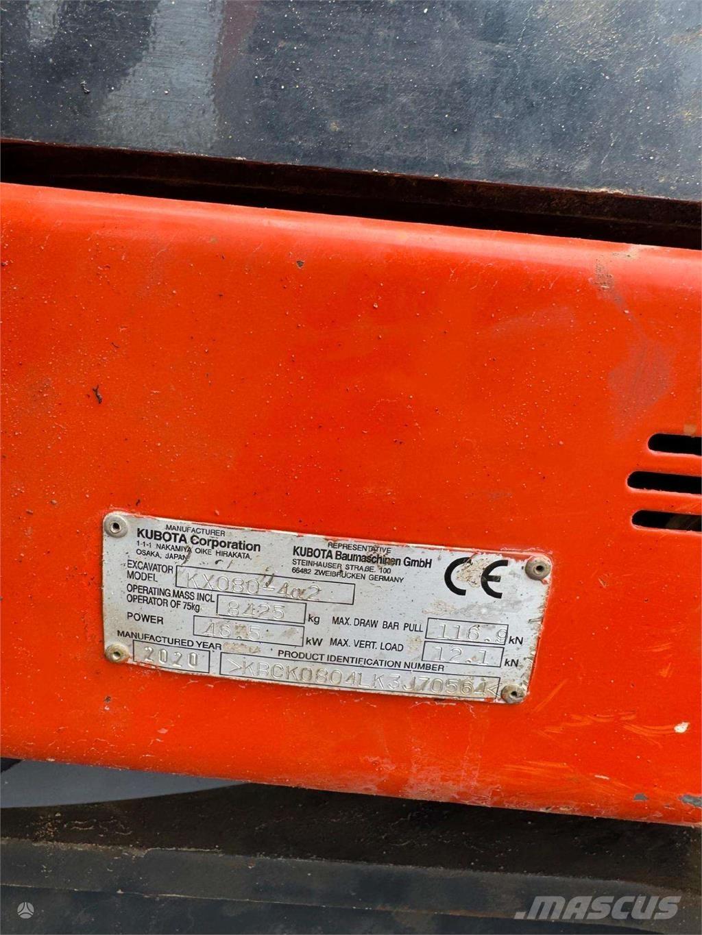Kubota KX080-4a2 Excavatoare pe șenile
