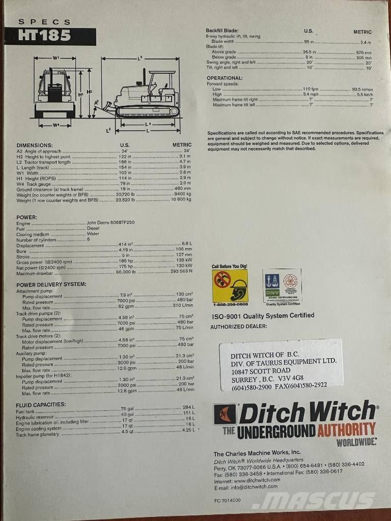 Ditch Witch HT185 Excavatoare de santuri
