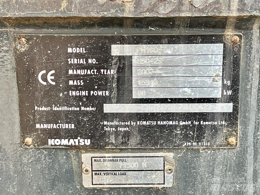 Komatsu PW 160 Excavatoare cu roti