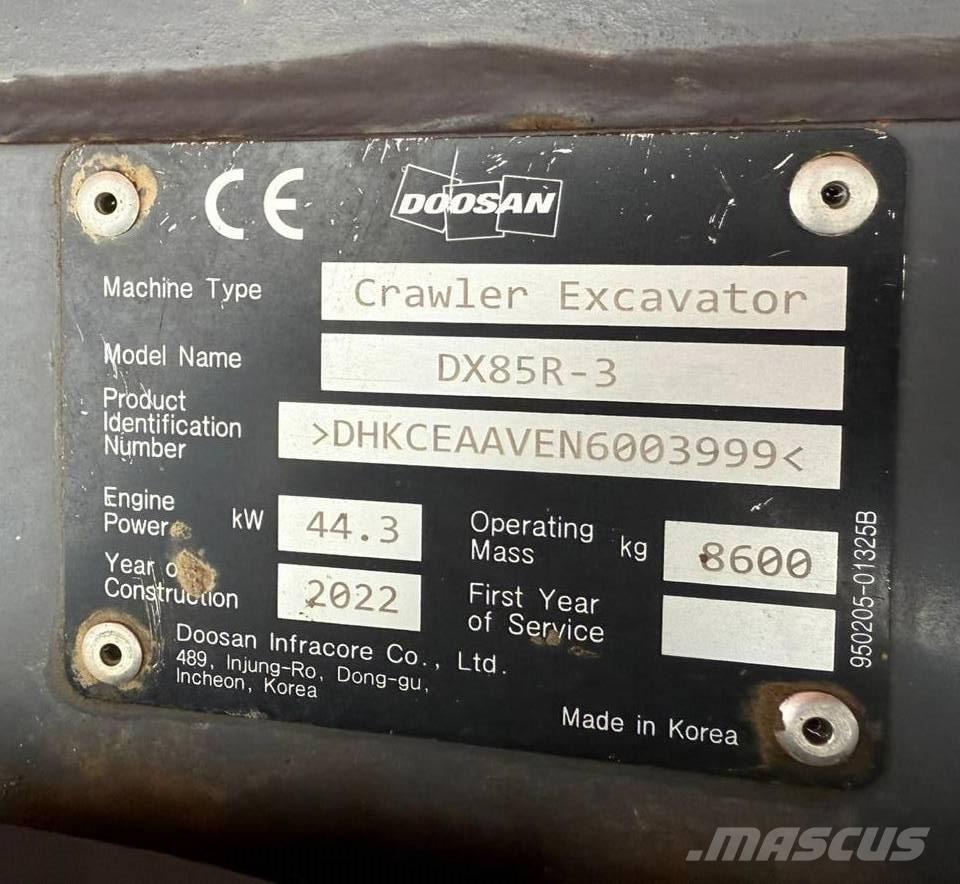 Doosan DX 85 R-3 Excavatoare 7t - 12t