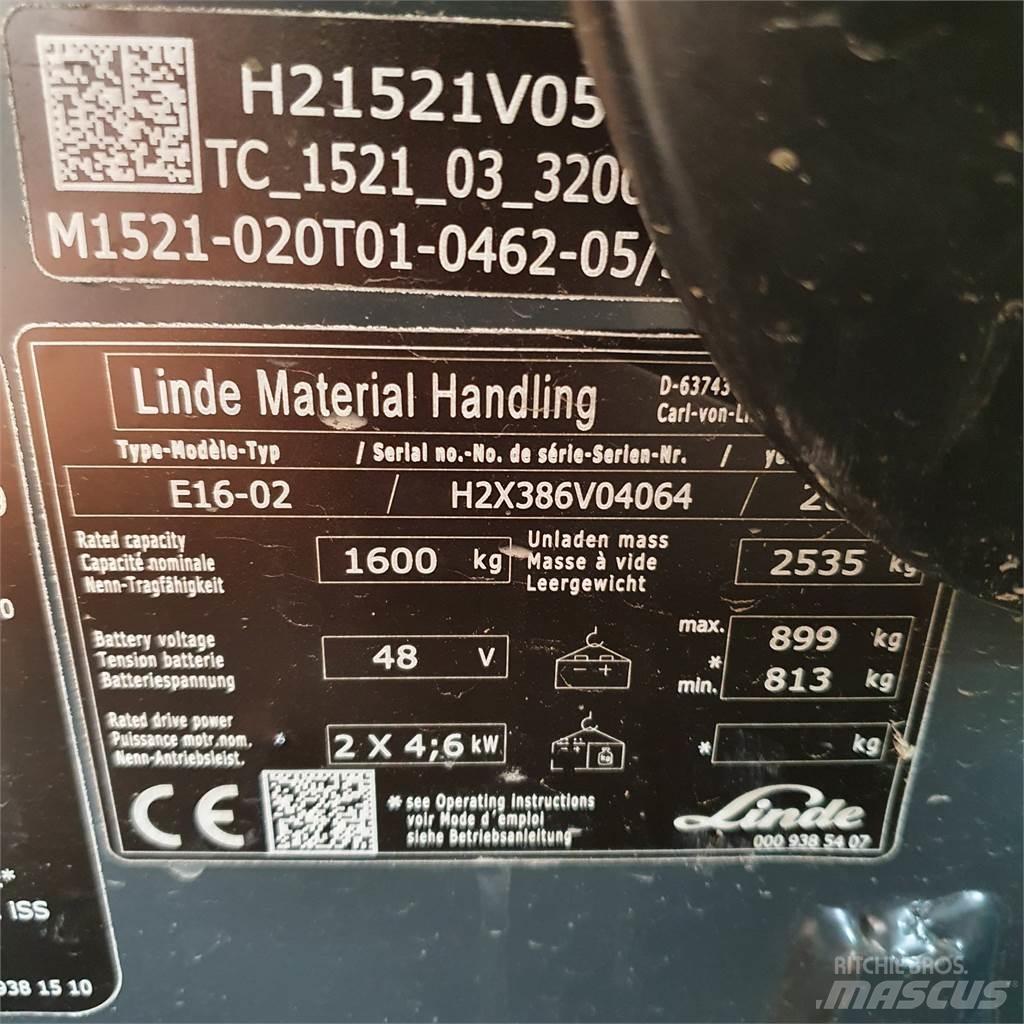 Linde E16 Stivuitor electric