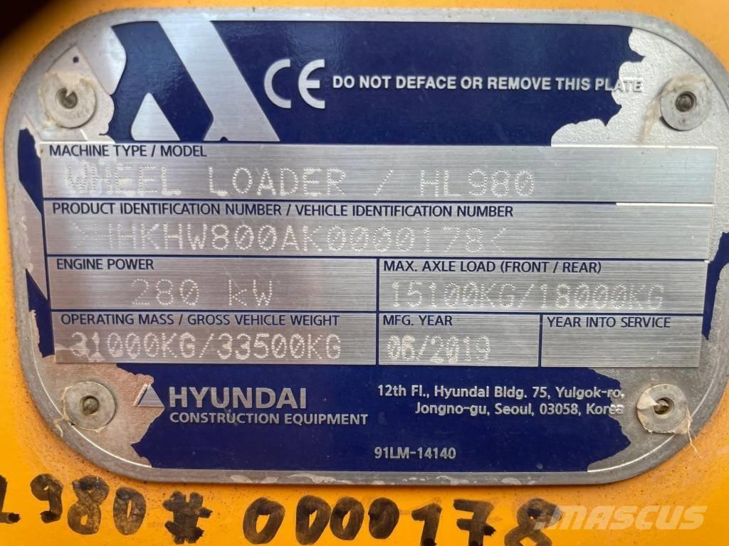 Hyundai HL 980 Incarcator pe pneuri