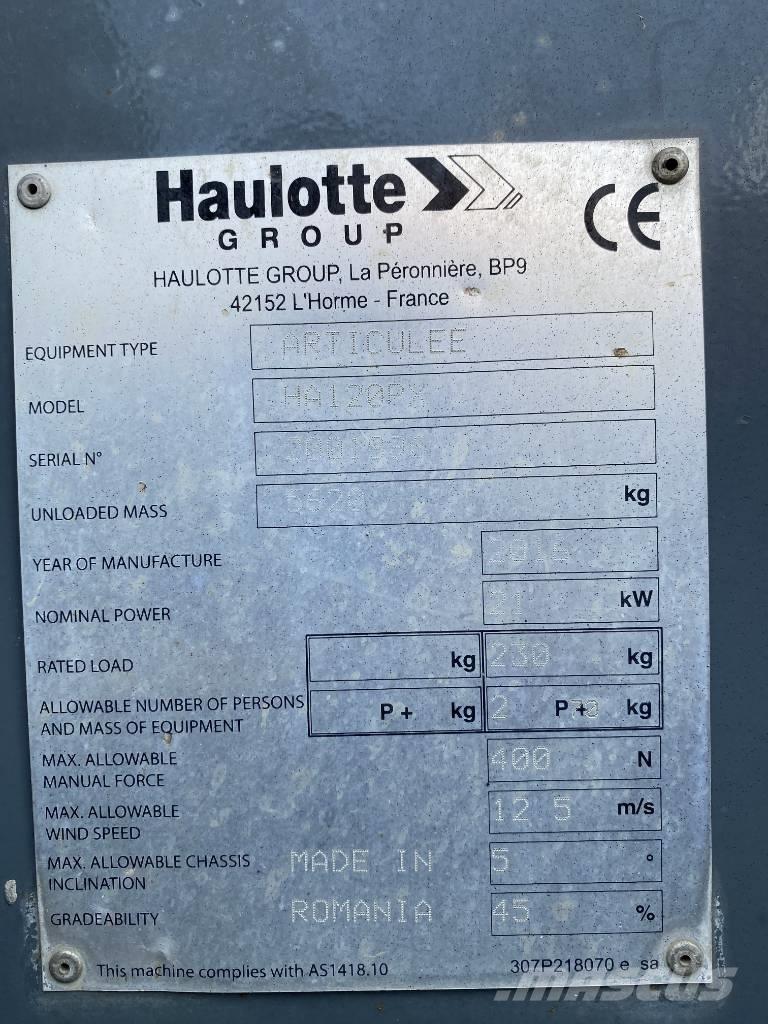Haulotte HA 120 P Nacele cu brat articulat