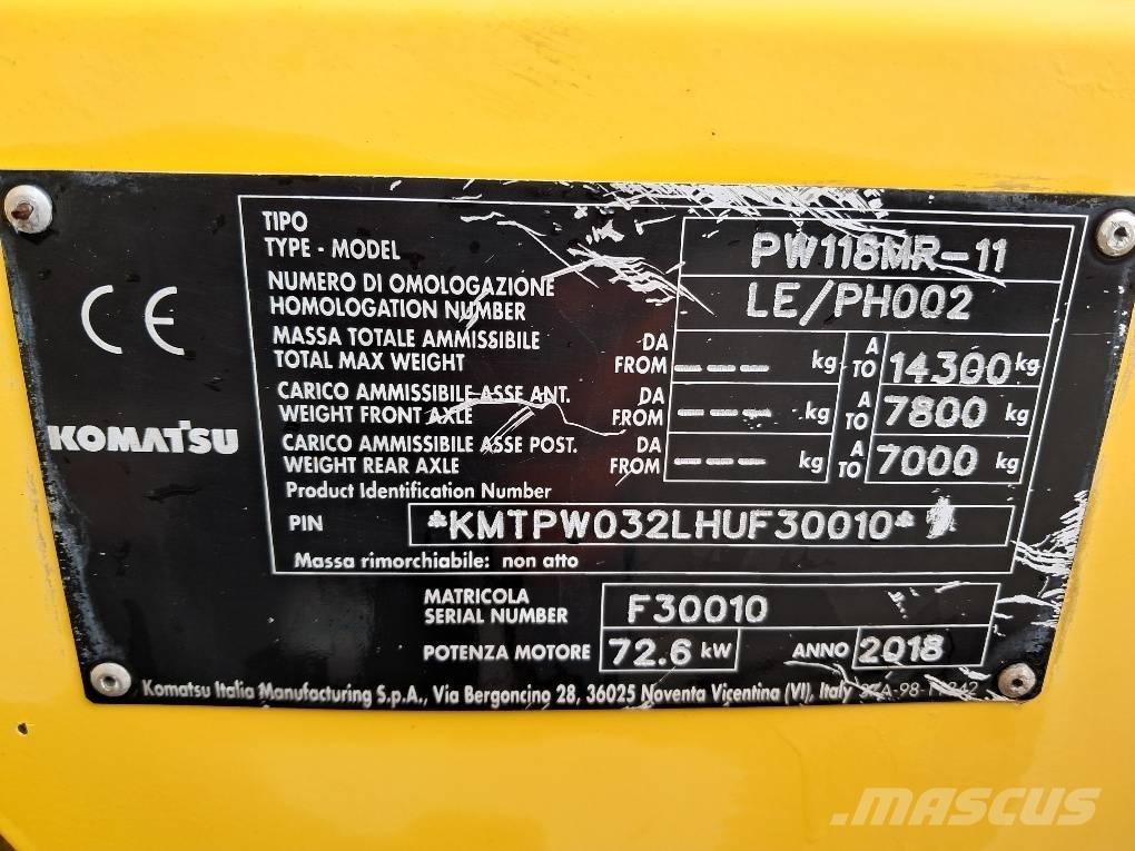 Komatsu PW118MR-11 Excavatoare cu roti
