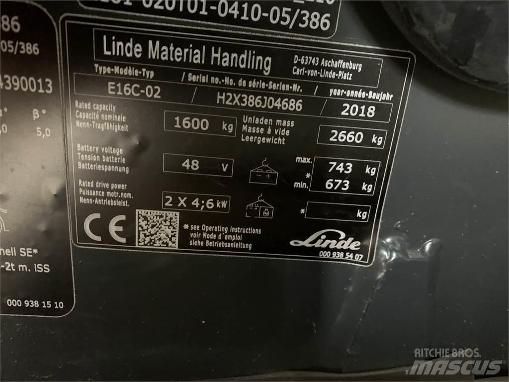 Linde E16C Stivuitor electric