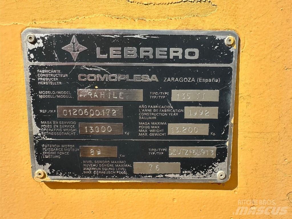 Lebrero 135 TT Compactoare monocilindrice