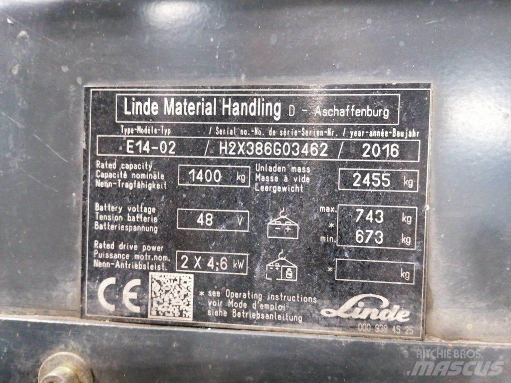Linde E14-02 Stivuitor electric