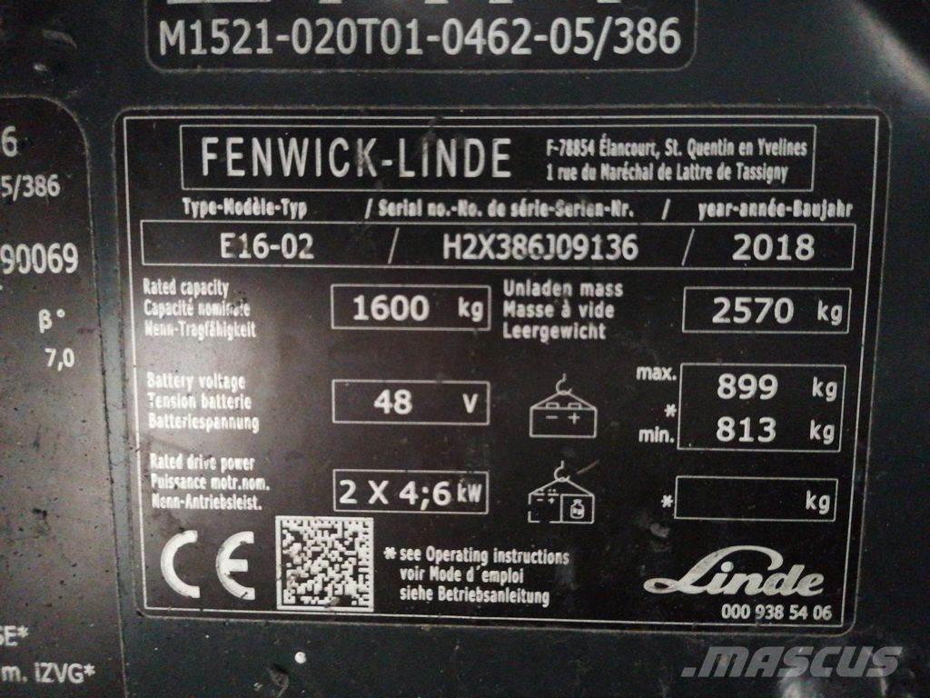 Linde E16-02 Stivuitor electric
