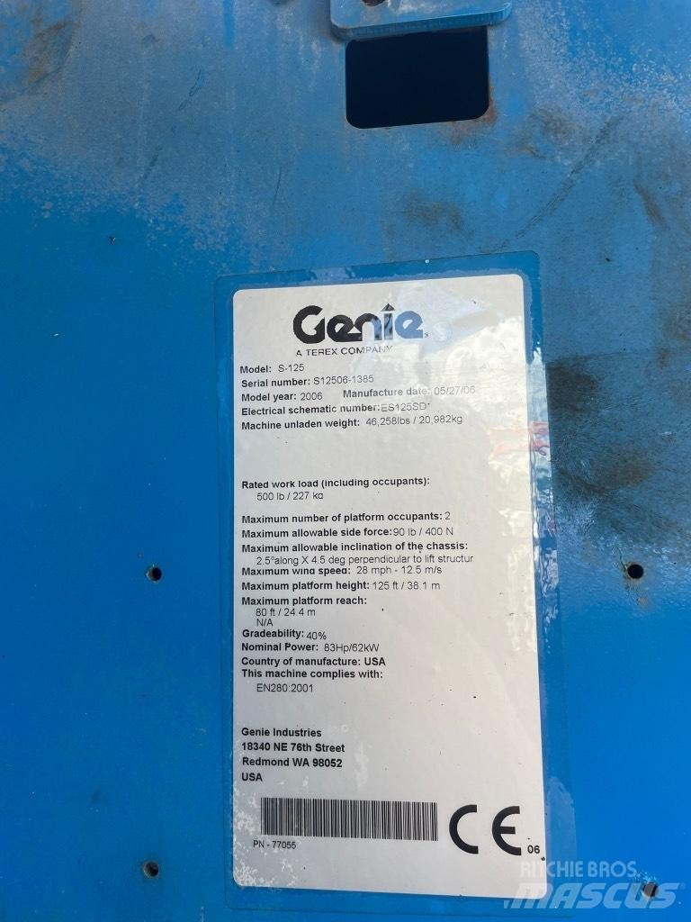 Genie S 125 Nacele cu brat articulat
