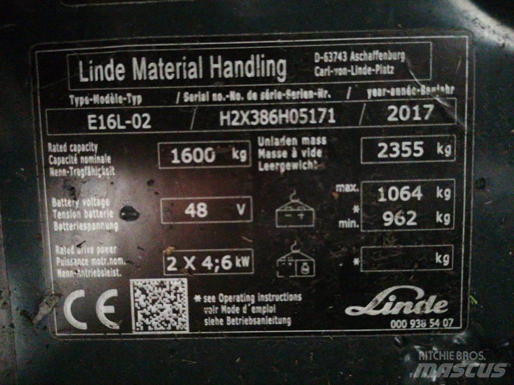 Linde E16L-02 Stivuitor electric