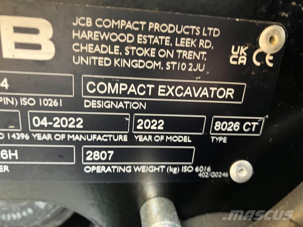 JCB 8026 CTS Mini excavatoare < 7t