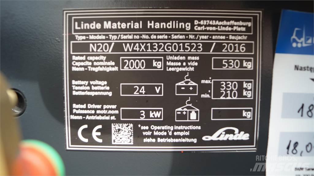 Linde N20 kurz Stivuitoare de micã inaltime pentu logistica