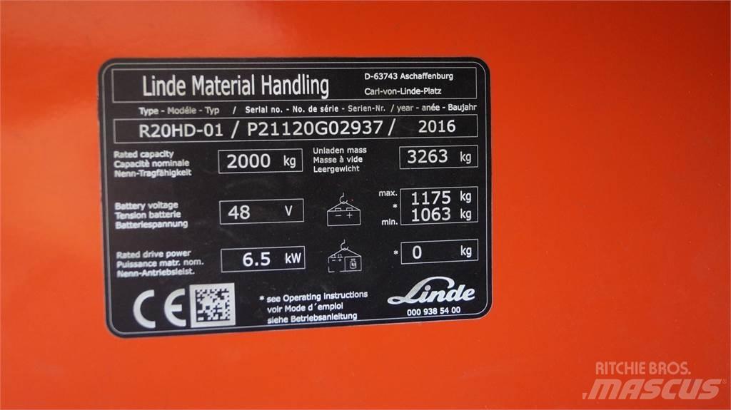 Linde R20HD Stivuitor cu catarg retractabil