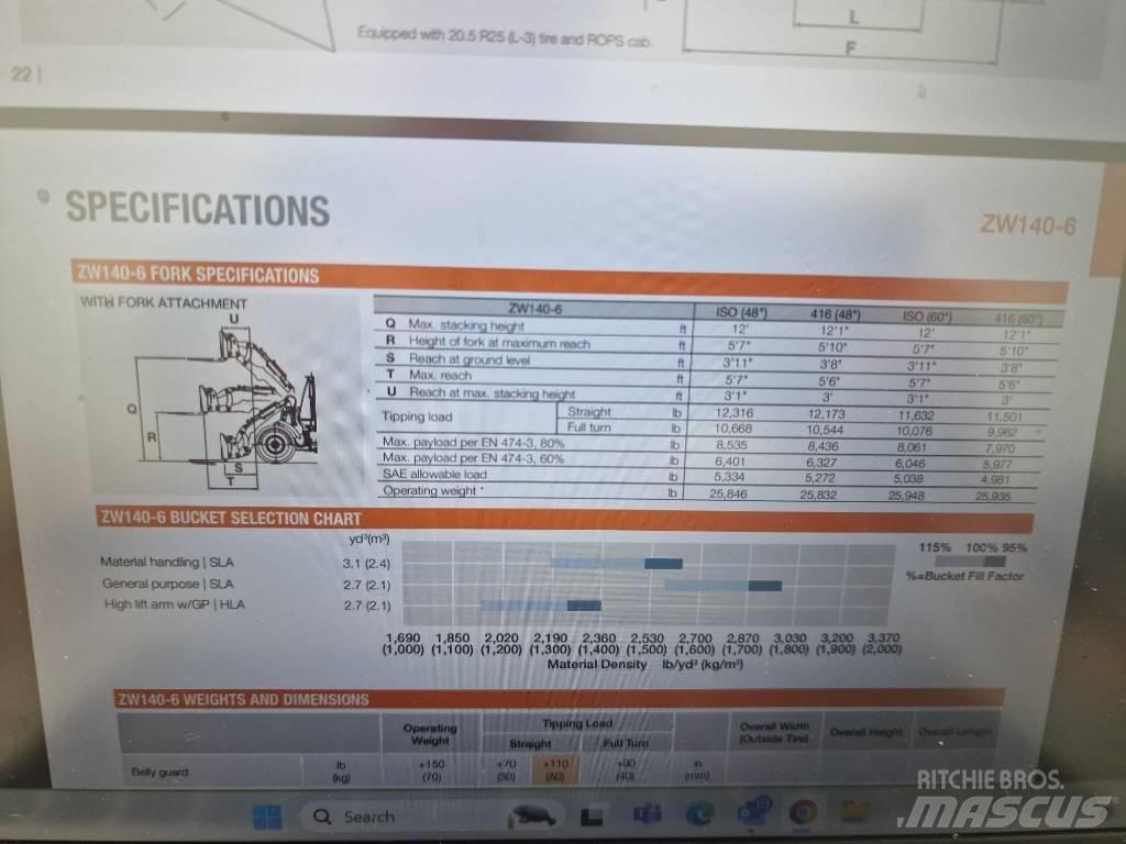 Hitachi ZW 150-6 Incarcator pe pneuri