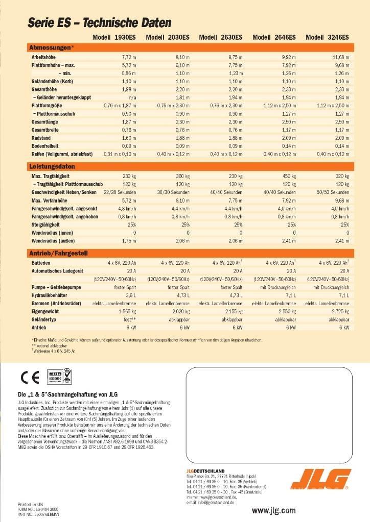 JLG 2030 ES Platforme foarfeca