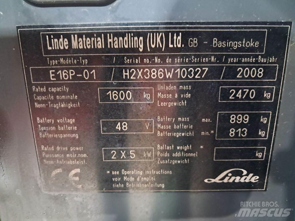Linde E16P-01 Stivuitor electric