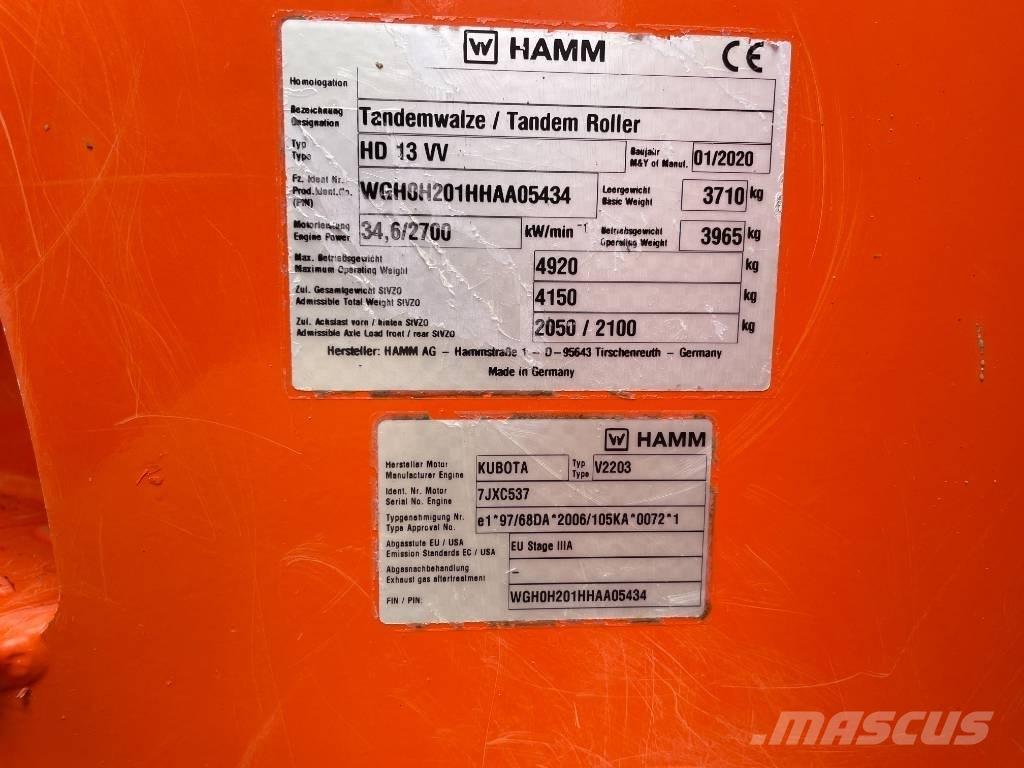 Hamm HD 13 VV Cilindri compactori dubli