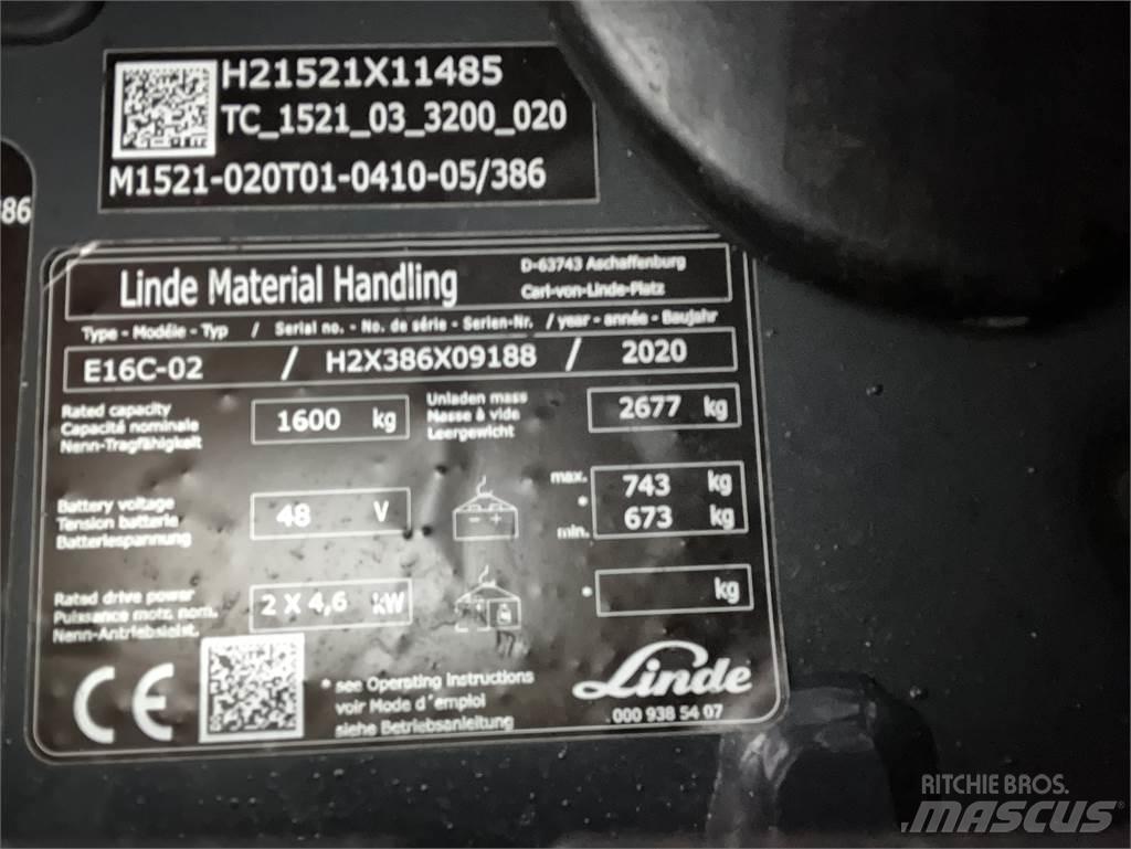 Linde E16C Stivuitor electric