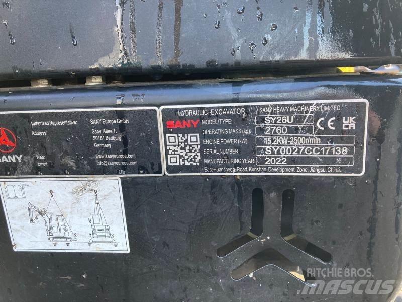 Sany SY26U Mini excavatoare < 7t