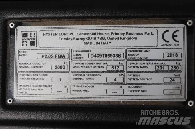 Hyster P2.0S Transpaleta manuala
