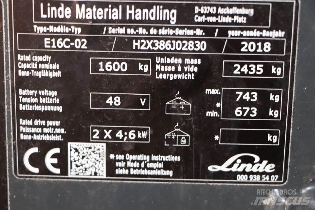 Linde E16C-02 Stivuitor electric