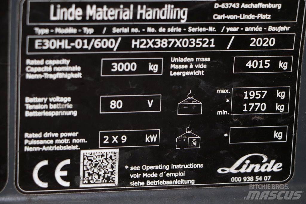 Linde E30HL-01/600 Stivuitor electric