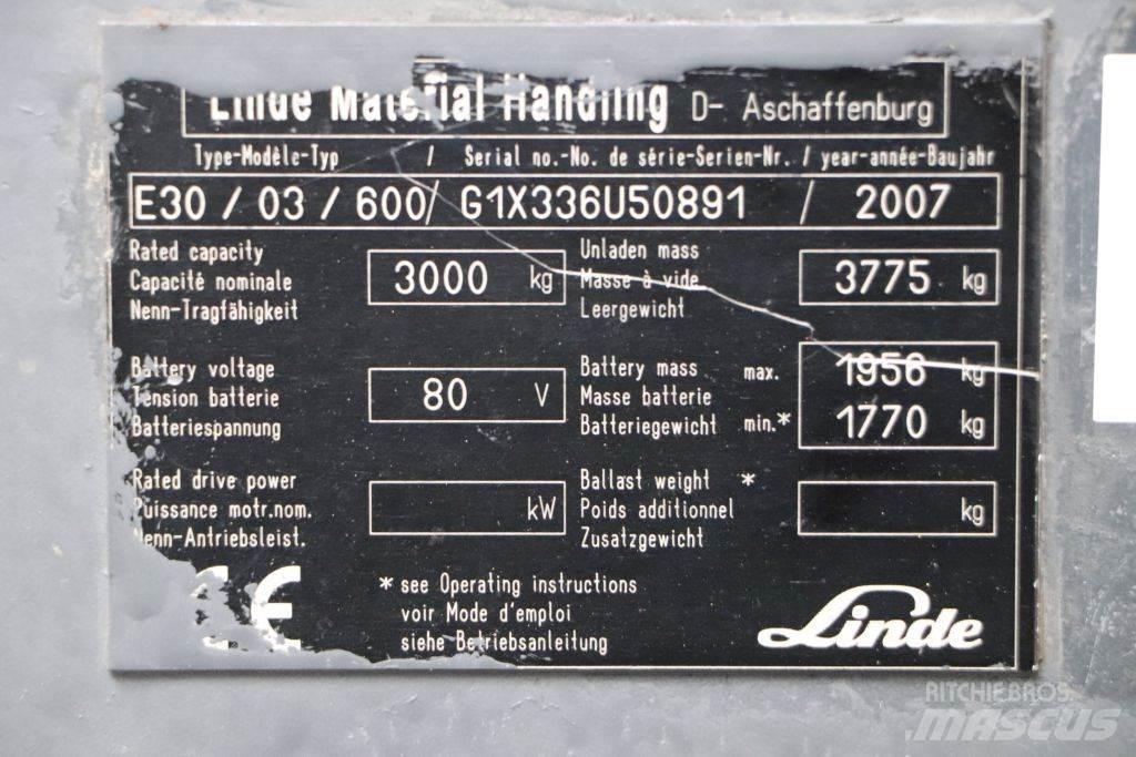 Linde E30S-03/600 Stivuitor electric