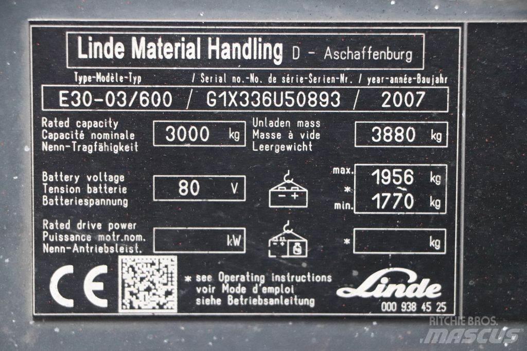 Linde E30S-03/600 Stivuitor electric
