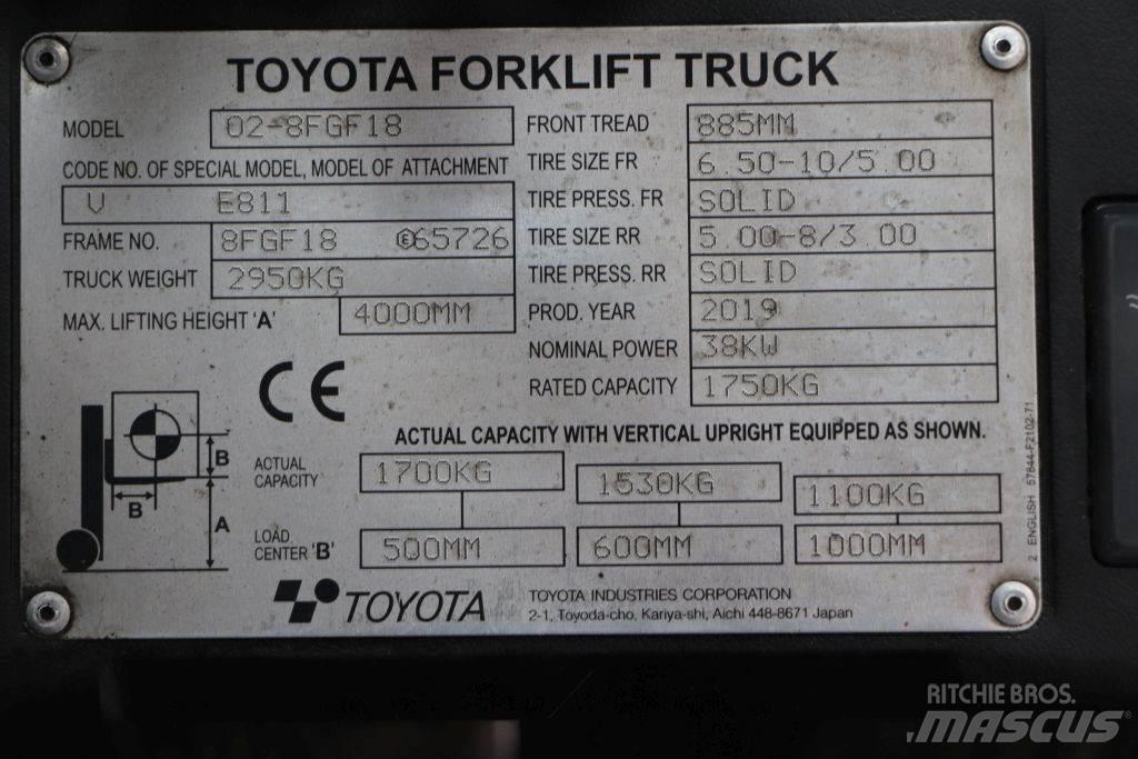 Toyota 02-8FGF18 Stivuitor GPL