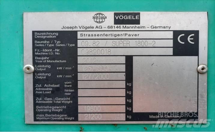 Vögele SUPER1800-2 Pavatoare asfalt