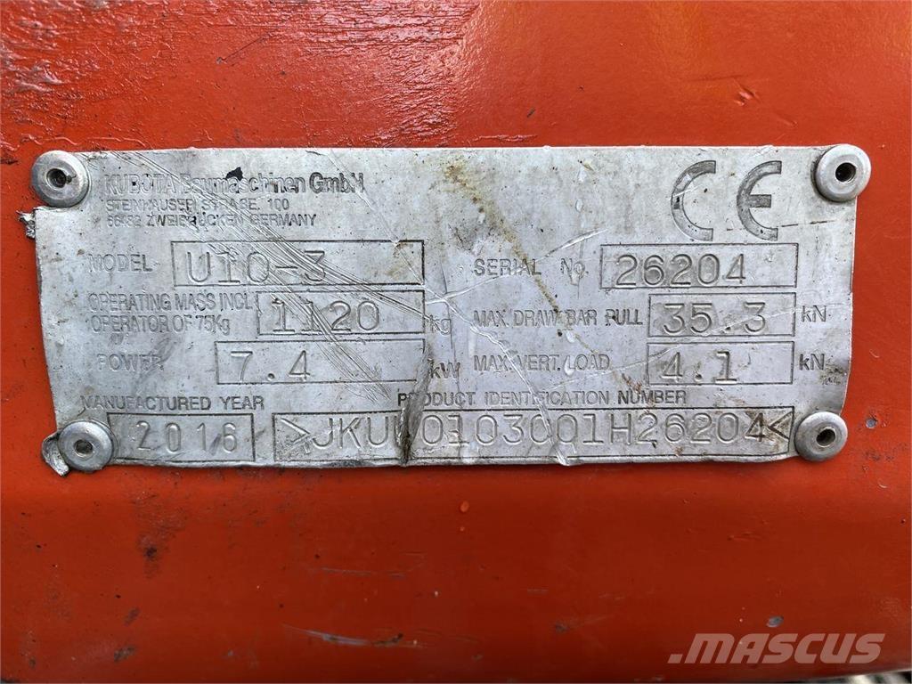 Kubota U10-3 Excavatoare cu roti