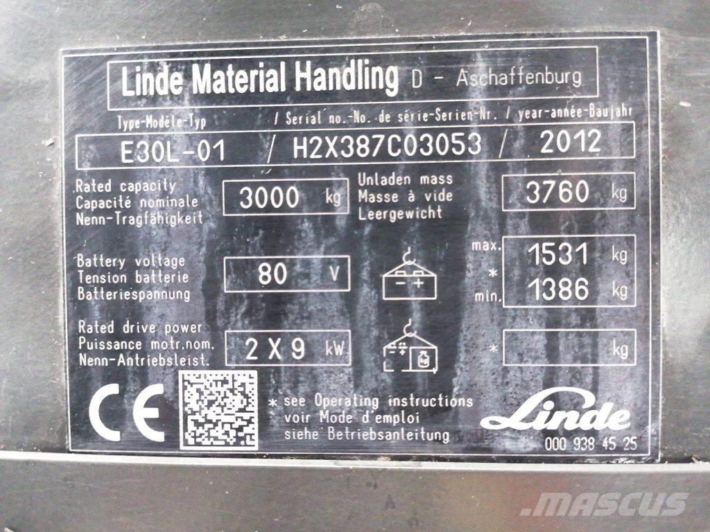 Linde E30L-01 Stivuitor electric