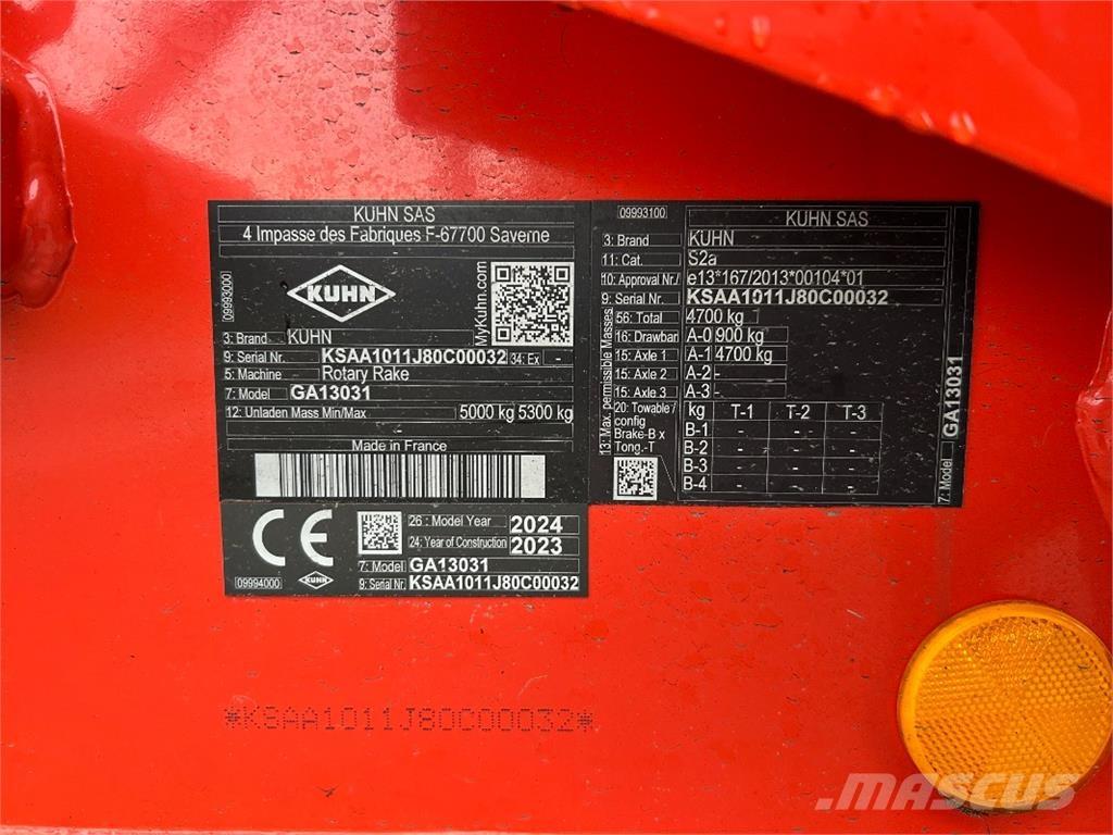 Kuhn GA 13031 Utilaj de răvăşit fân