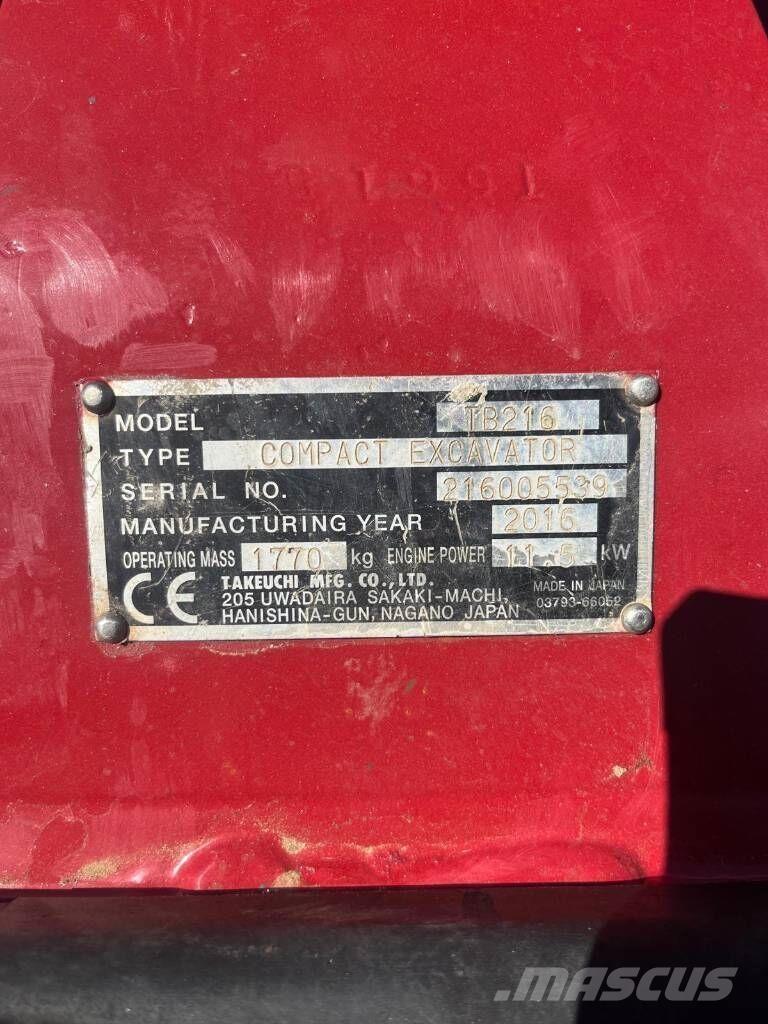 Takeuchi TB216 Mini excavatoare < 7t
