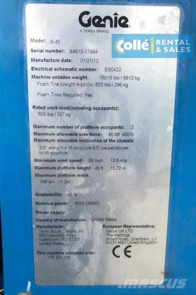 Genie S-45 | 2013 Nacele cu brat telescopic