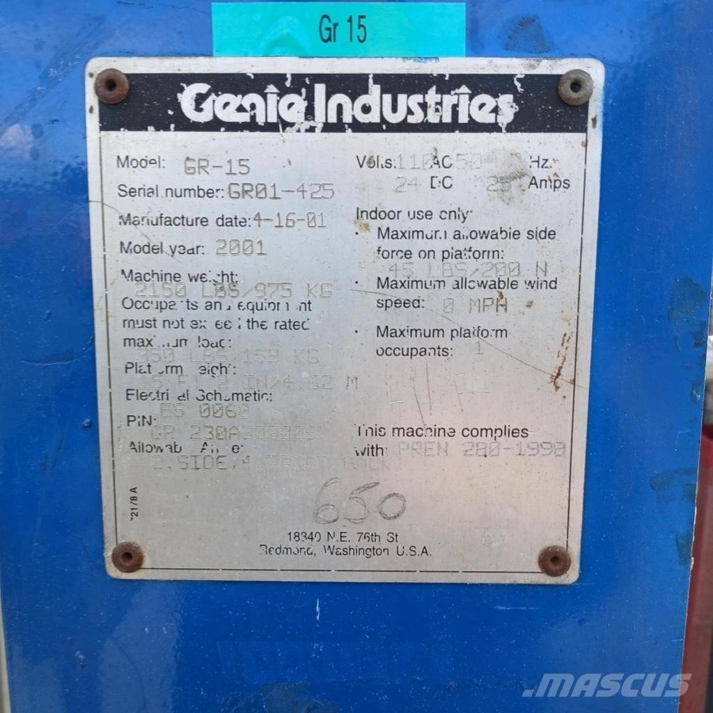 Genie GR 15 Nacele compacte autopropulsante